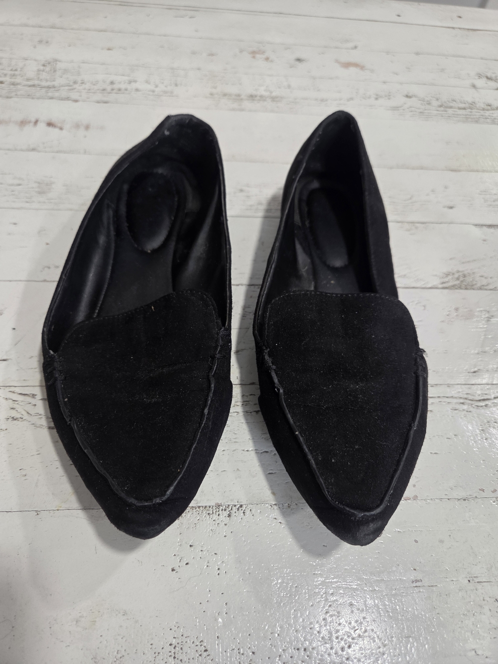 Esprit Black Pointed Toe Suede Loafers